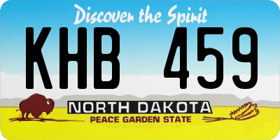 ND license plate KHB459