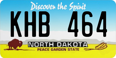 ND license plate KHB464