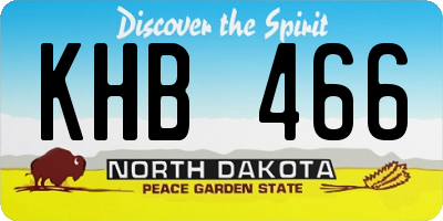 ND license plate KHB466