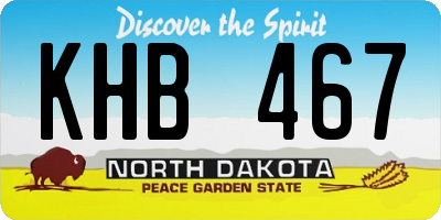 ND license plate KHB467