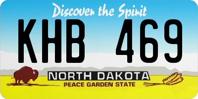 ND license plate KHB469