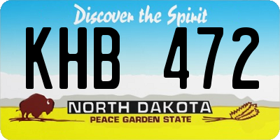 ND license plate KHB472
