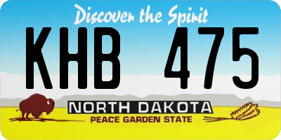 ND license plate KHB475