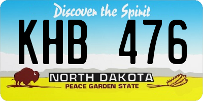 ND license plate KHB476