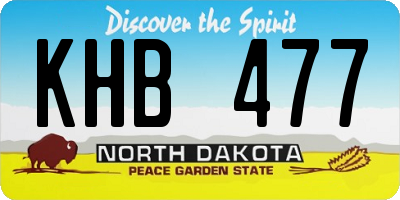 ND license plate KHB477