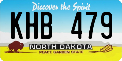 ND license plate KHB479