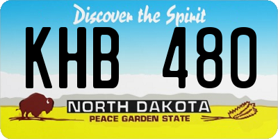 ND license plate KHB480