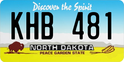ND license plate KHB481