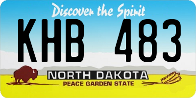 ND license plate KHB483