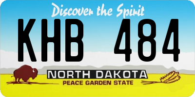 ND license plate KHB484