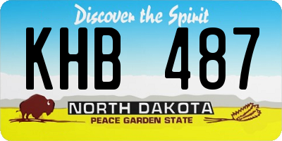 ND license plate KHB487