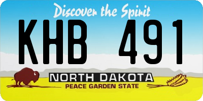 ND license plate KHB491
