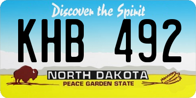 ND license plate KHB492