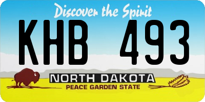 ND license plate KHB493