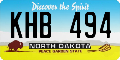 ND license plate KHB494