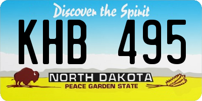 ND license plate KHB495