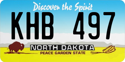 ND license plate KHB497