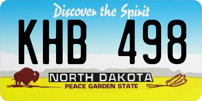 ND license plate KHB498