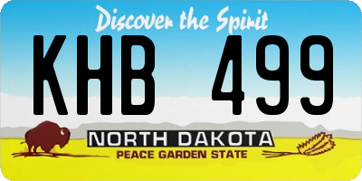 ND license plate KHB499