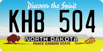 ND license plate KHB504