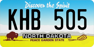 ND license plate KHB505