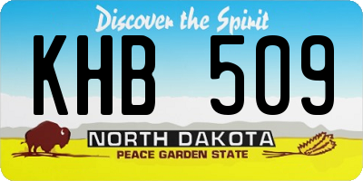 ND license plate KHB509