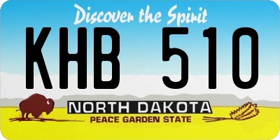 ND license plate KHB510