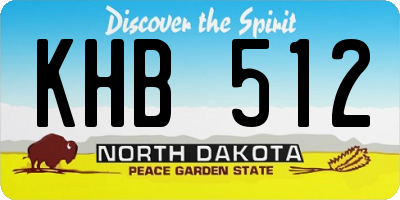 ND license plate KHB512