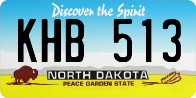 ND license plate KHB513
