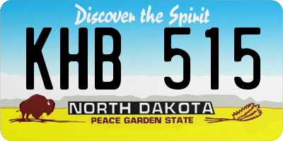 ND license plate KHB515