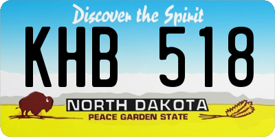 ND license plate KHB518