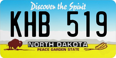 ND license plate KHB519