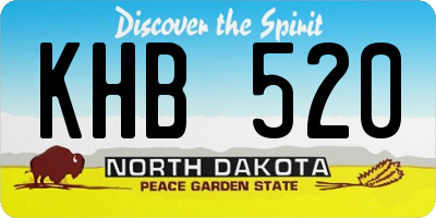 ND license plate KHB520