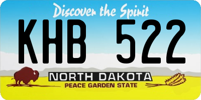 ND license plate KHB522
