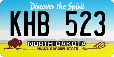 ND license plate KHB523