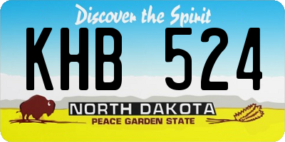 ND license plate KHB524