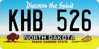 ND license plate KHB526