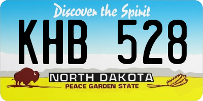 ND license plate KHB528