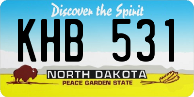 ND license plate KHB531