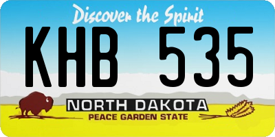 ND license plate KHB535
