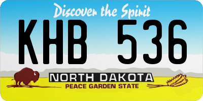 ND license plate KHB536