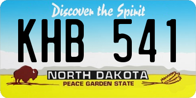 ND license plate KHB541