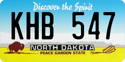 ND license plate KHB547