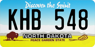 ND license plate KHB548