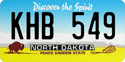 ND license plate KHB549