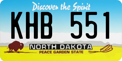 ND license plate KHB551