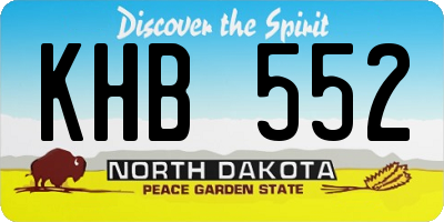 ND license plate KHB552