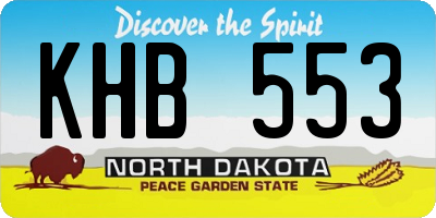 ND license plate KHB553