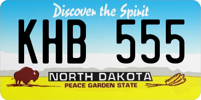 ND license plate KHB555