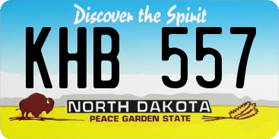 ND license plate KHB557